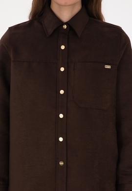 Kadın Kahverengi Uzun Kollu Gömlek - 50317242010