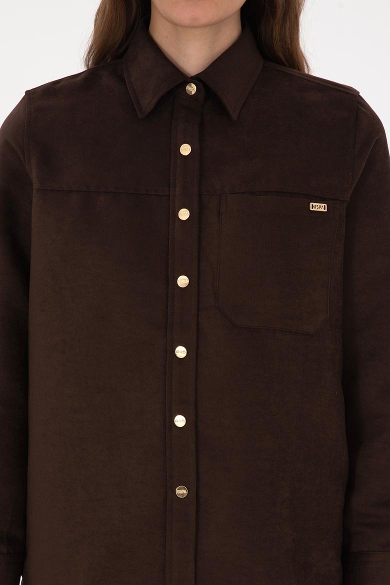 Kadın Kahverengi Uzun Kollu Gömlek - 50317242010