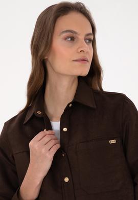 Kadın Kahverengi Uzun Kollu Gömlek - 50317242010