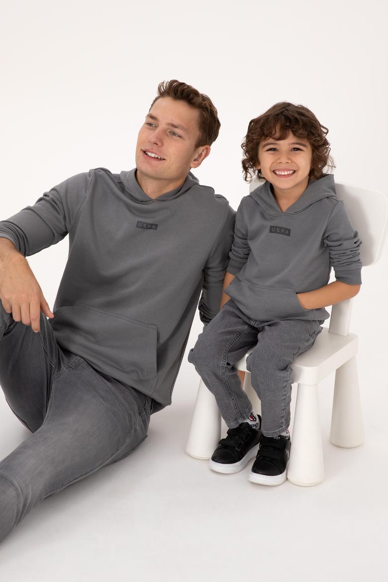 Erkek Çocuk Gri Kapüşonlu Sweatshirt - 50293515006