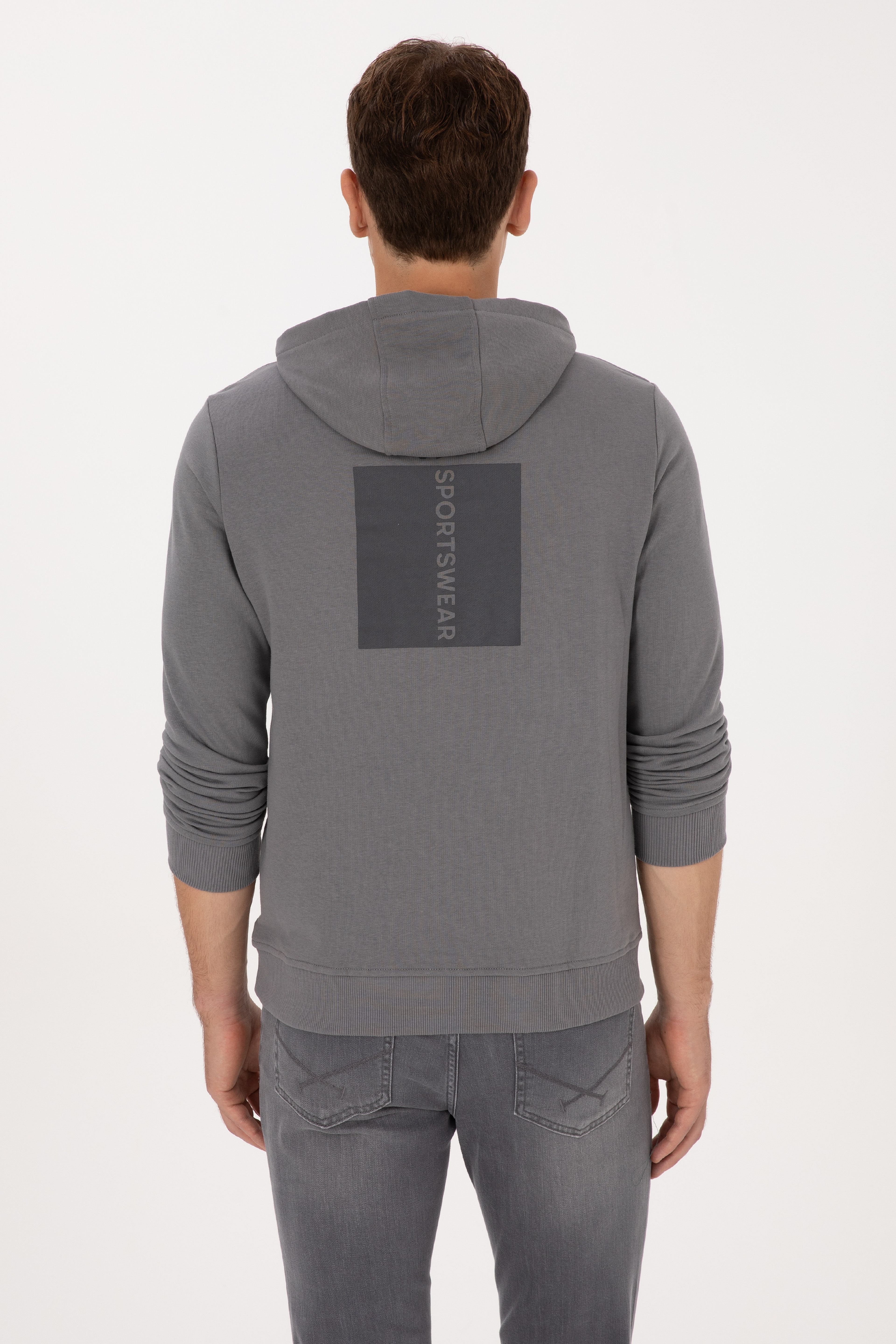 Erkek Gri Sweatshirt - Image 5