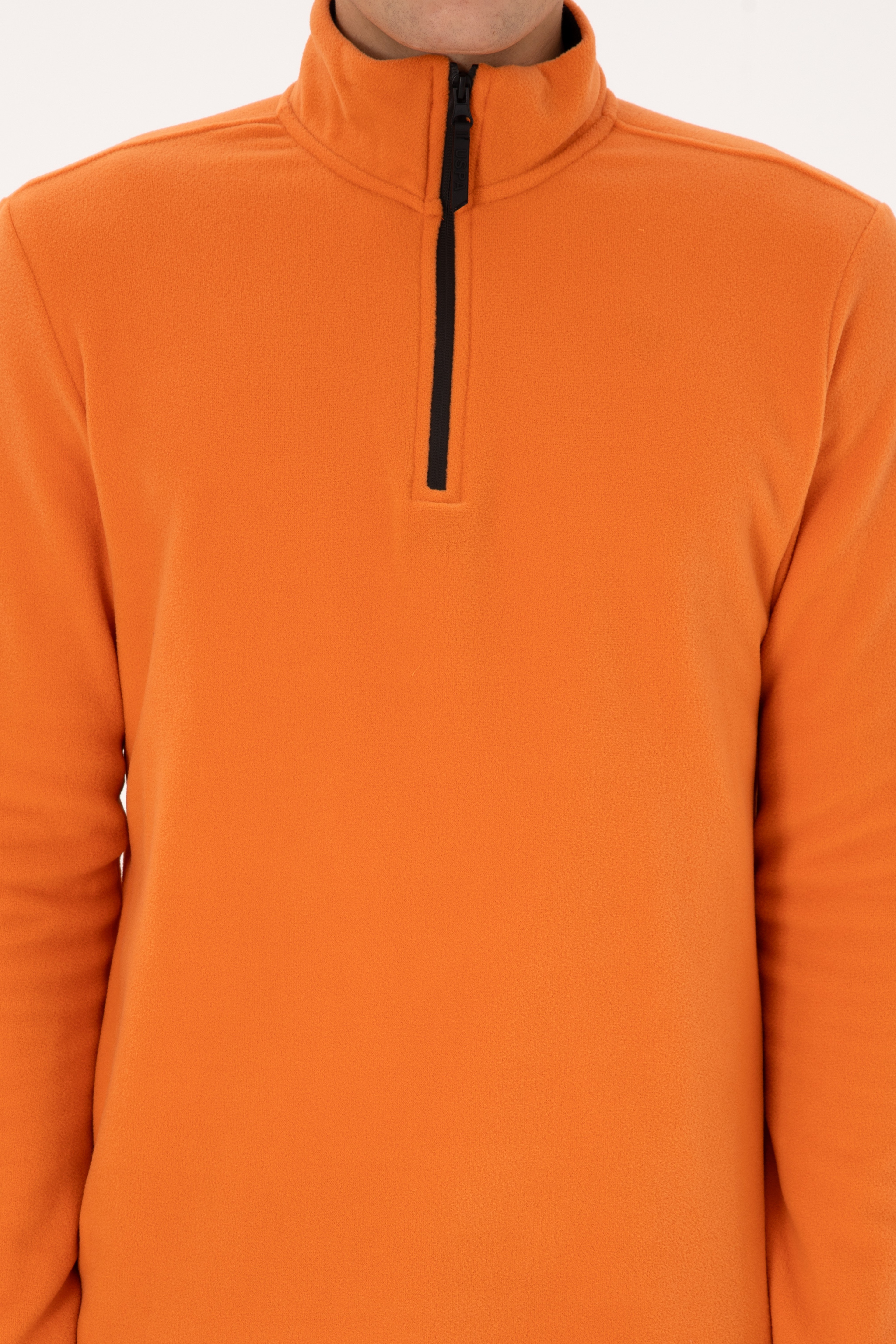 Erkek Regular Fit Bakır Polar Yarım Fermuarlı Basic Sweatshirt - Image 6