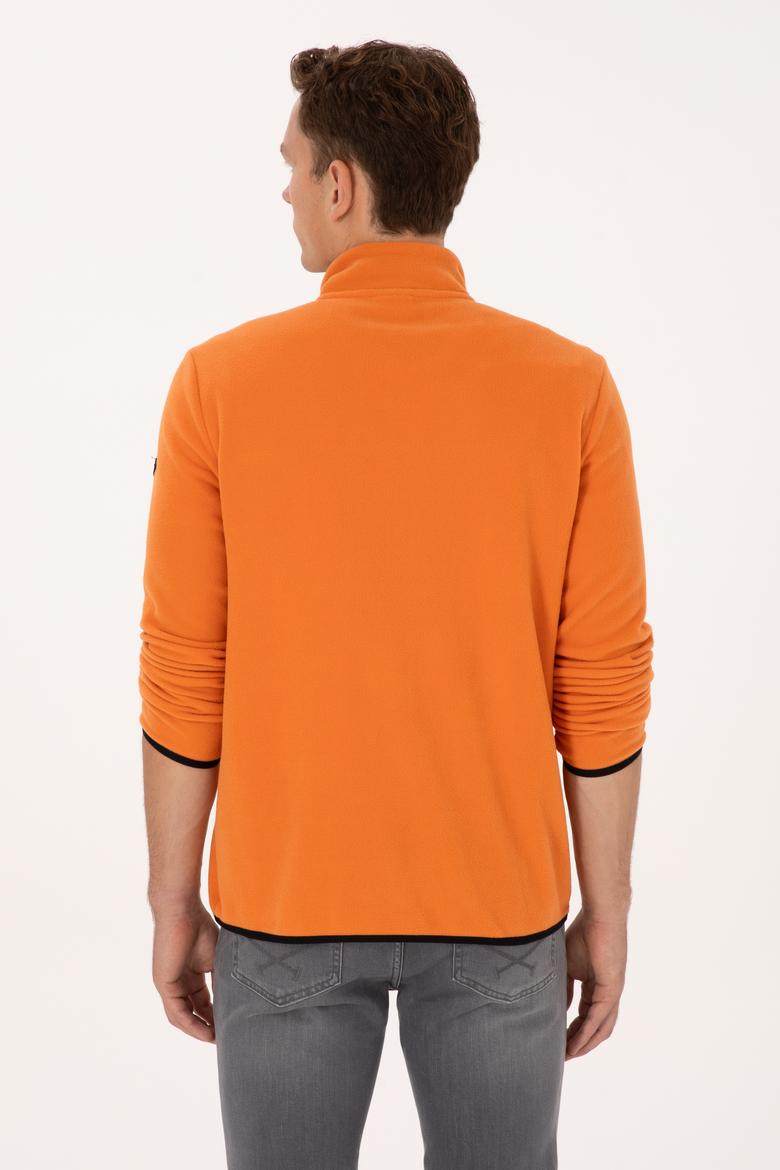 Erkek Regular Fit Bakır Polar Yarım Fermuarlı Basic Sweatshirt - 50313777078