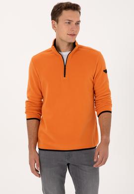 Erkek Regular Fit Bakır Polar Yarım Fermuarlı Basic Sweatshirt - 50313777078