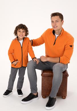 Erkek Regular Fit Bakır Polar Yarım Fermuarlı Basic Sweatshirt - 50313777078