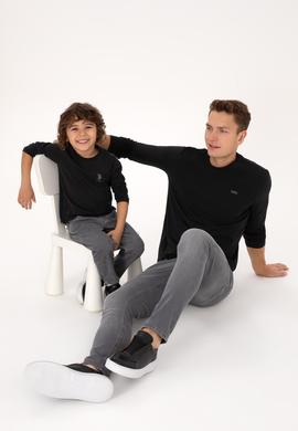 Erkek Slim Fit Bisiklet Yaka Siyah Süprem Basic Sweatshirt - 50313744021