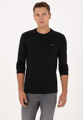 Erkek Slim Fit Bisiklet Yaka Siyah Süprem Basic Sweatshirt - 50313744021