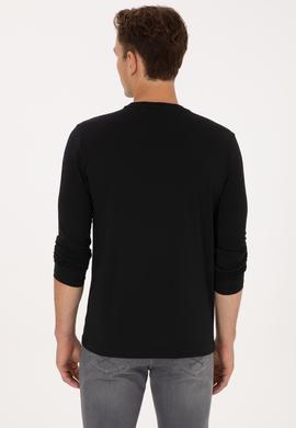 Erkek Slim Fit Bisiklet Yaka Siyah Süprem Basic Sweatshirt - 50313744021