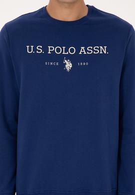 Erkek Regular Fit Bisiklet Yaka İndigo İnce Basic Sweatshirt - 50313743027