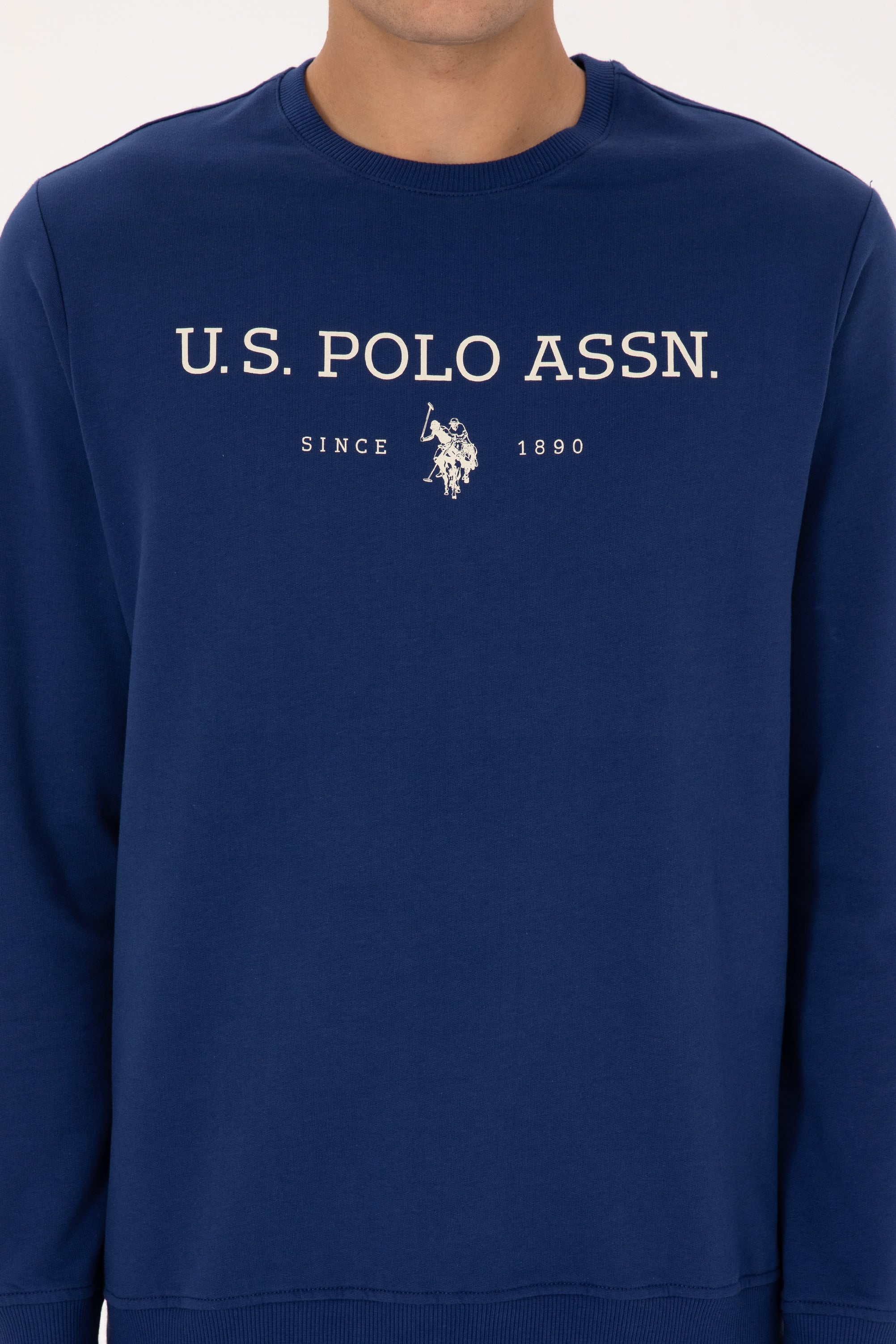 Erkek Regular Fit Bisiklet Yaka İndigo İnce Basic Sweatshirt - Image 6