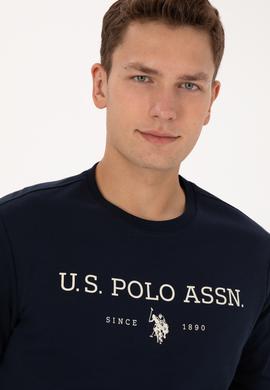 Erkek Regular Fit Bisiklet Yaka Lacivert İnce Basic Sweatshirt - 50313743069