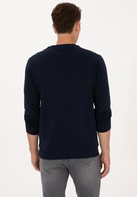 Erkek Regular Fit Bisiklet Yaka Lacivert İnce Basic Sweatshirt - 50313743069