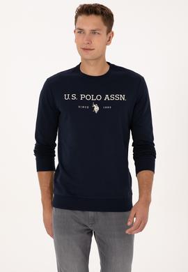 Erkek Regular Fit Bisiklet Yaka Lacivert İnce Basic Sweatshirt - 50313743069