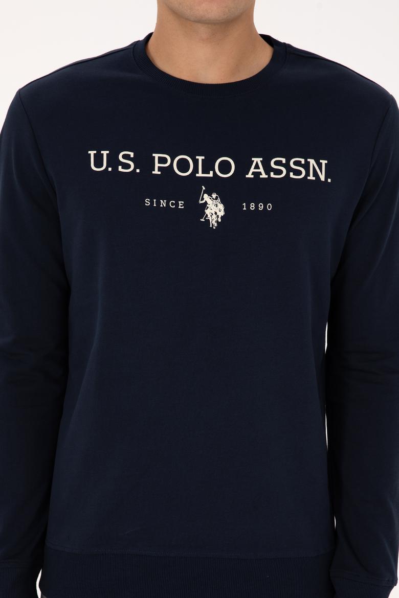 Erkek Regular Fit Bisiklet Yaka Lacivert İnce Basic Sweatshirt - 50313743069