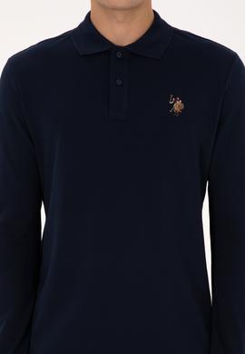 Erkek Regular Fit Polo Yaka Lacivert Basic Sweatshirt - 50313772027