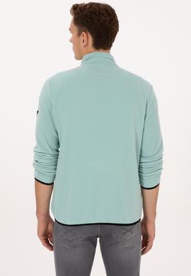 Erkek Regular Fit Mint Polar Yarım Fermuarlı Basic Sweatshirt - 50313777117