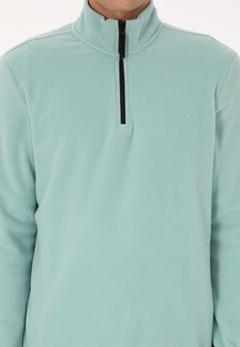 Erkek Regular Fit Mint Polar Yarım Fermuarlı Basic Sweatshirt - 50313777117