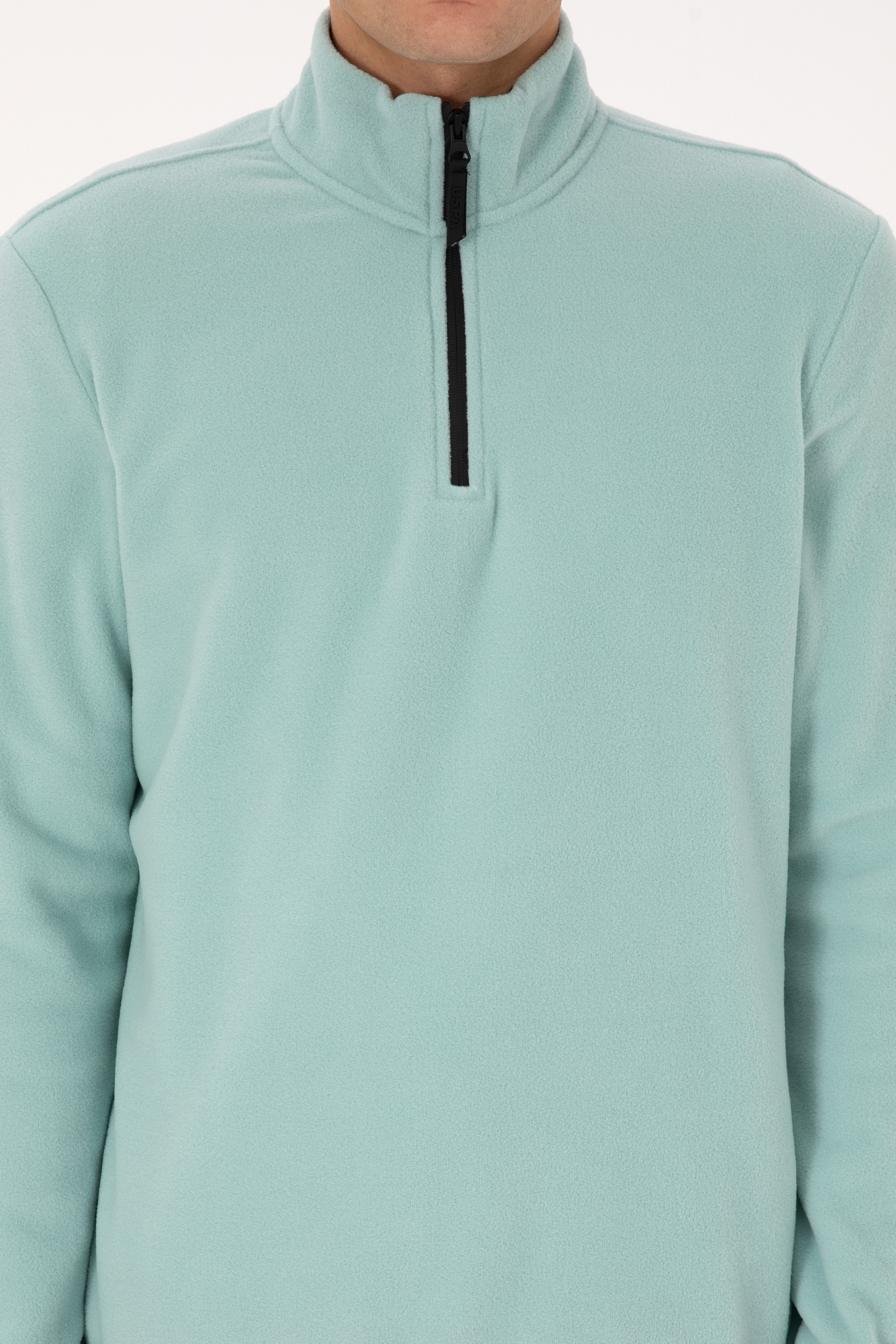 Erkek Regular Fit Mint Polar Yarım Fermuarlı Basic Sweatshirt - Image 6
