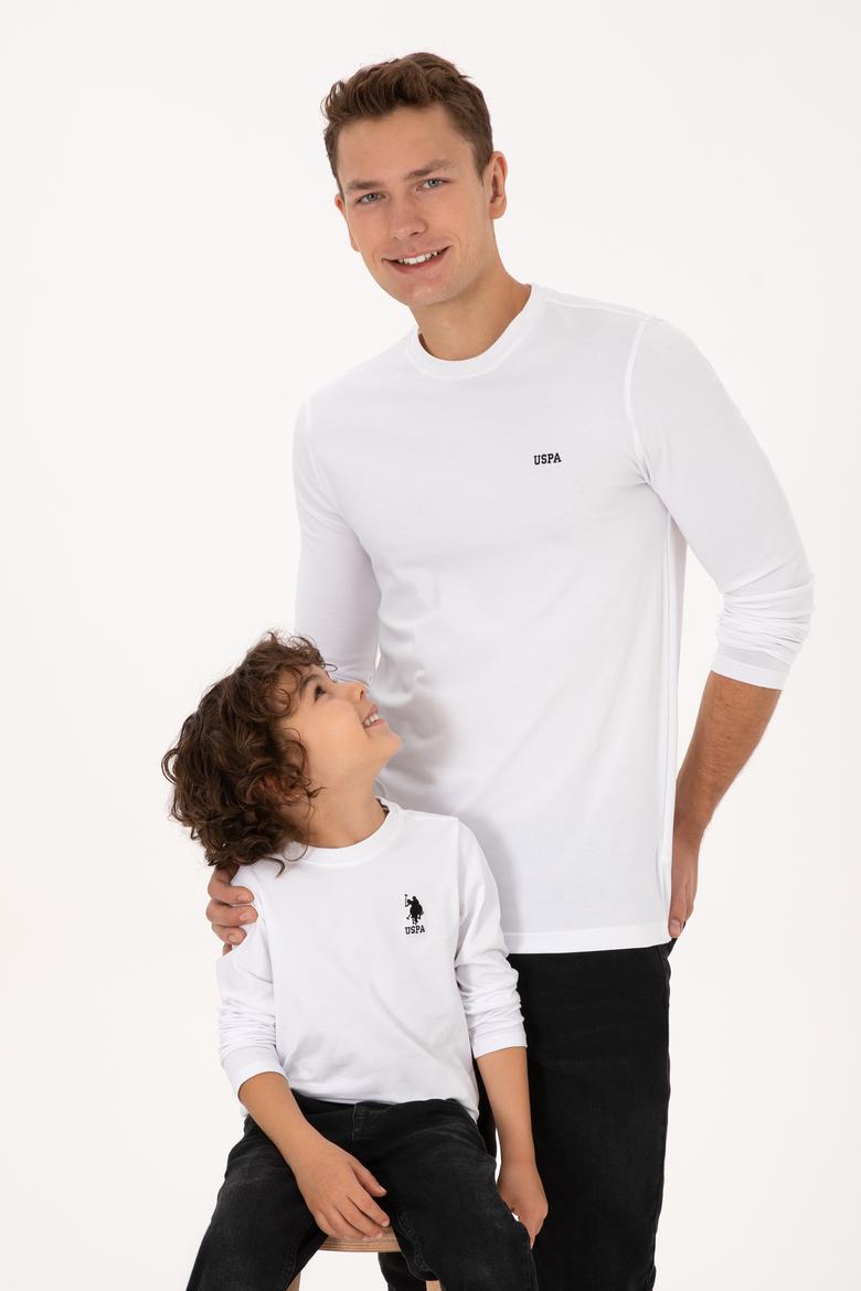 Erkek Slim Fit Bisiklet Yaka Beyaz Süprem Basic Sweatshirt - 50313744019