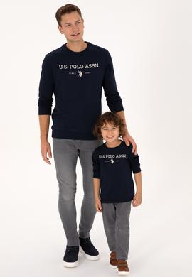 Erkek Çocuk Lacivert Bisiklet Yaka Sweatshirt - 50313900005