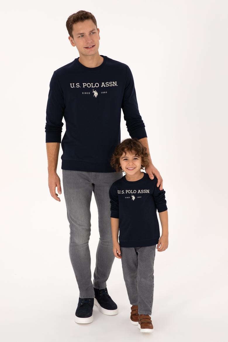 Erkek Çocuk Lacivert Bisiklet Yaka Sweatshirt - 50313900005