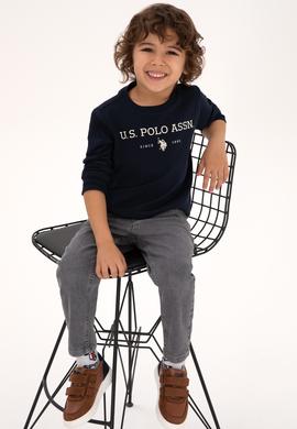 Erkek Çocuk Lacivert Bisiklet Yaka Sweatshirt - 50313900005