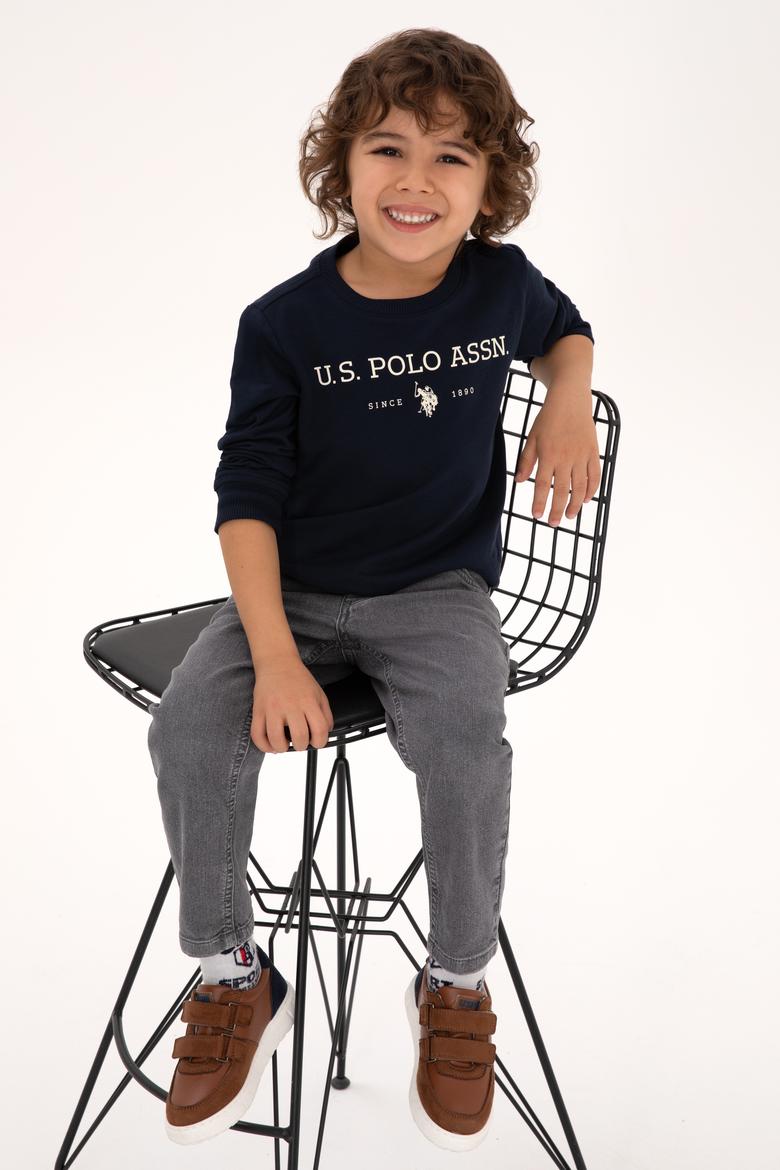 Erkek Çocuk Lacivert Bisiklet Yaka Sweatshirt - 50313900005