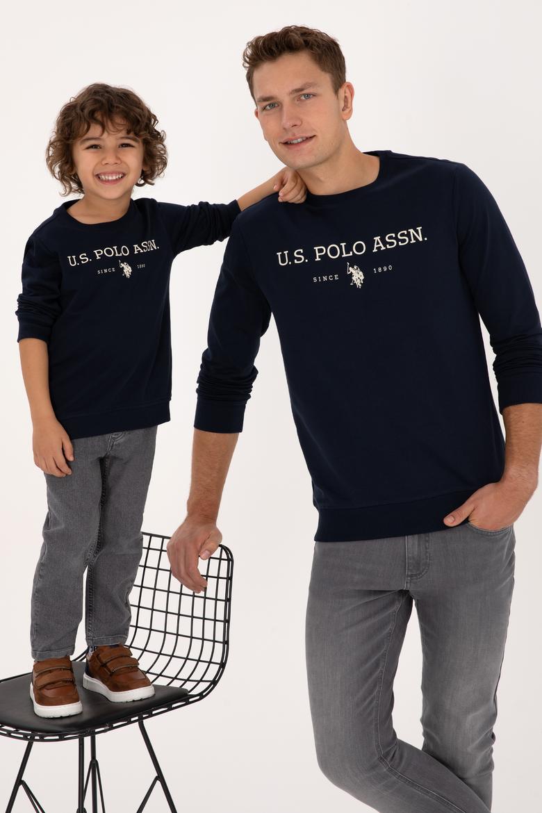 Erkek Çocuk Lacivert Bisiklet Yaka Sweatshirt