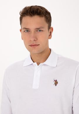 Erkek Regular Fit Polo Yaka Beyaz Basic Sweatshirt - 50313772006