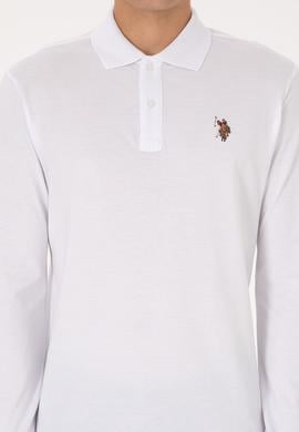 Erkek Regular Fit Polo Yaka Beyaz Basic Sweatshirt - 50313772006