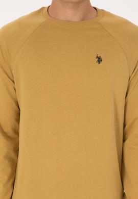 Erkek Regular Fit Bisiklet Yaka Hardal İnce Basic Sweatshirt - 50313752089