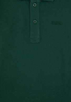 Erkek Çocuk Koyu Yeşil Basic Polo Yaka Sweatshirt - 50313790060