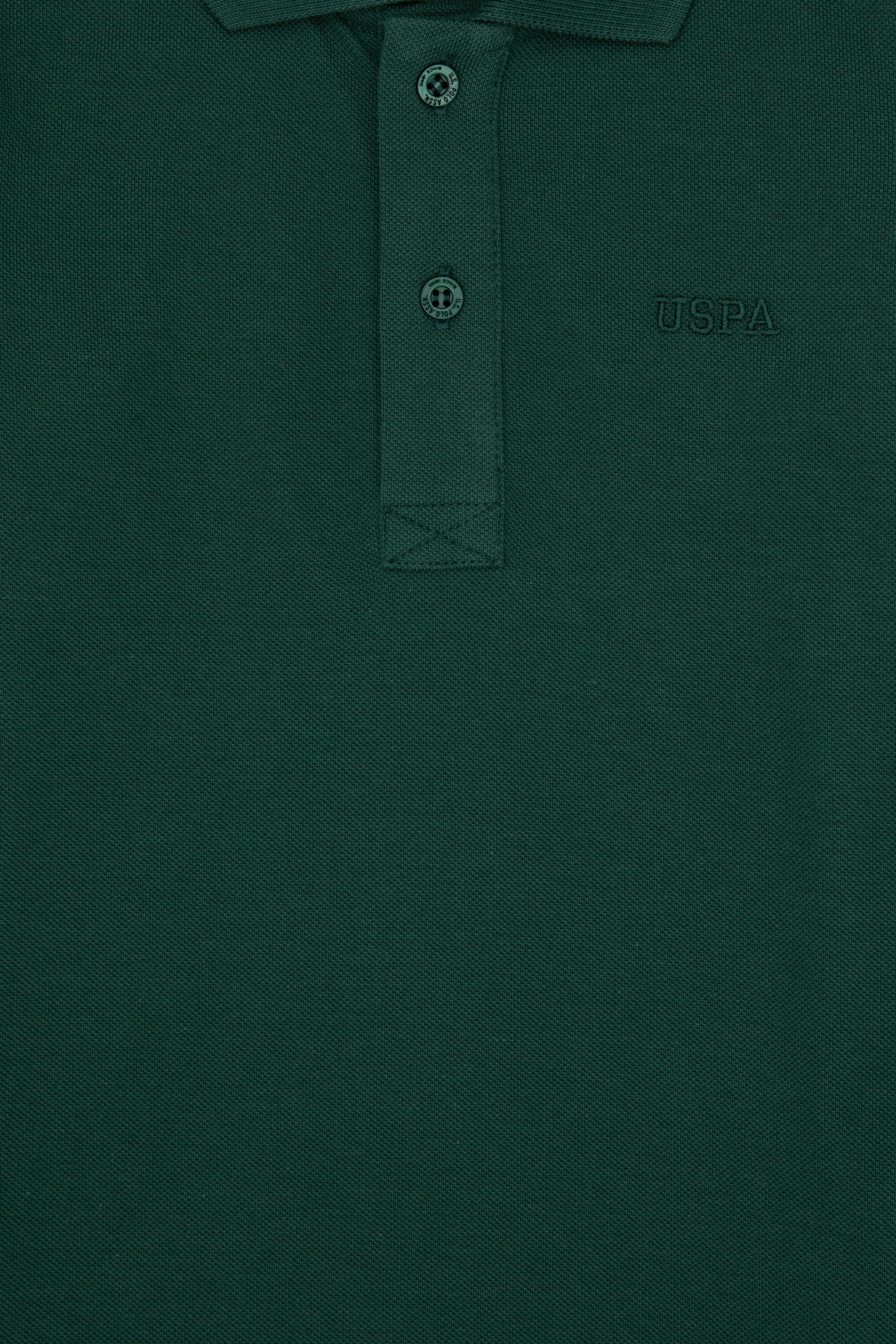 Erkek Çocuk Koyu Yeşil Basic Polo Yaka Sweatshirt