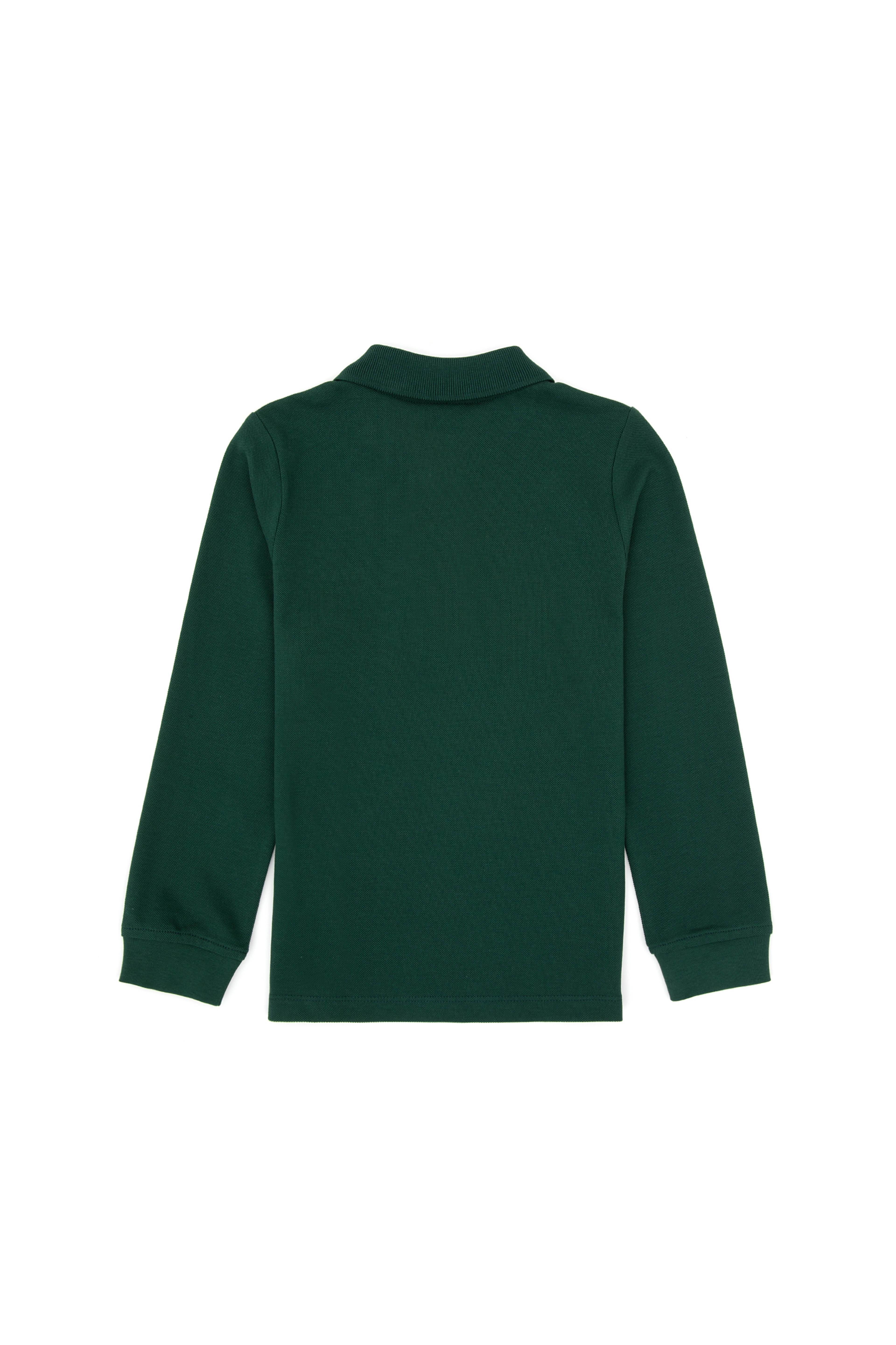 Erkek Çocuk Koyu Yeşil Basic Polo Yaka Sweatshirt