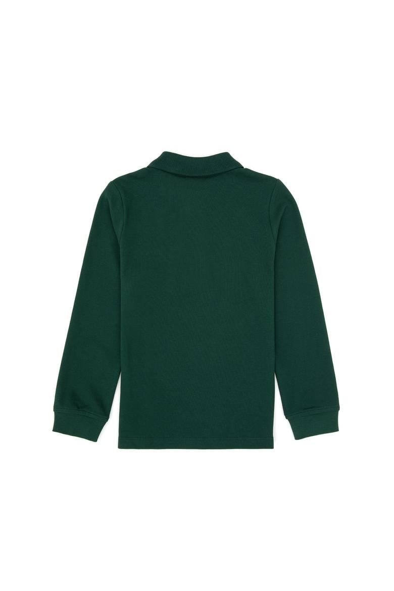 Erkek Çocuk Koyu Yeşil Basic Polo Yaka Sweatshirt - 50313790060
