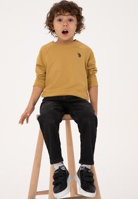 Erkek Çocuk Hardal Basic Bisiklet Yaka Sweatshirt - 50313832089