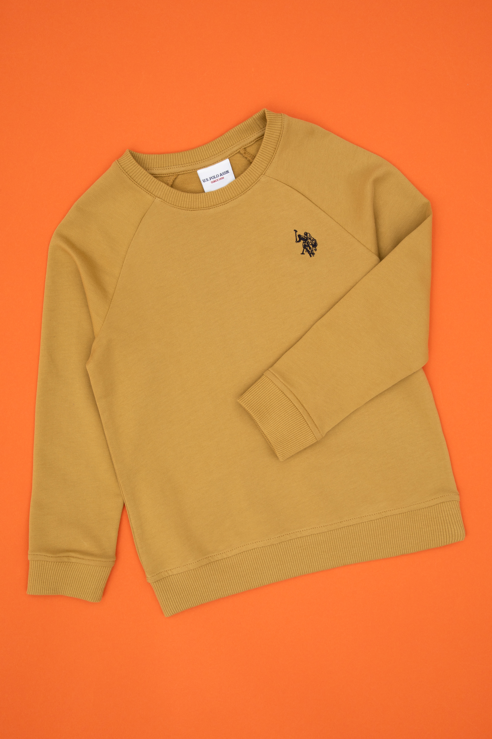 Erkek Çocuk Hardal Basic Bisiklet Yaka Sweatshirt - Image 5