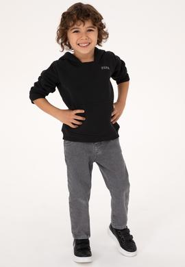 Erkek Çocuk Siyah Basic Sweatshirt - 50313808024