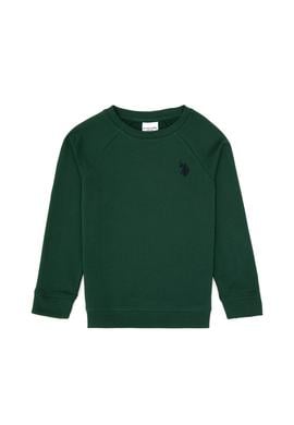 Erkek Çocuk Koyu Yeşil Basic Bisiklet Yaka Sweatshirt - 50313832067
