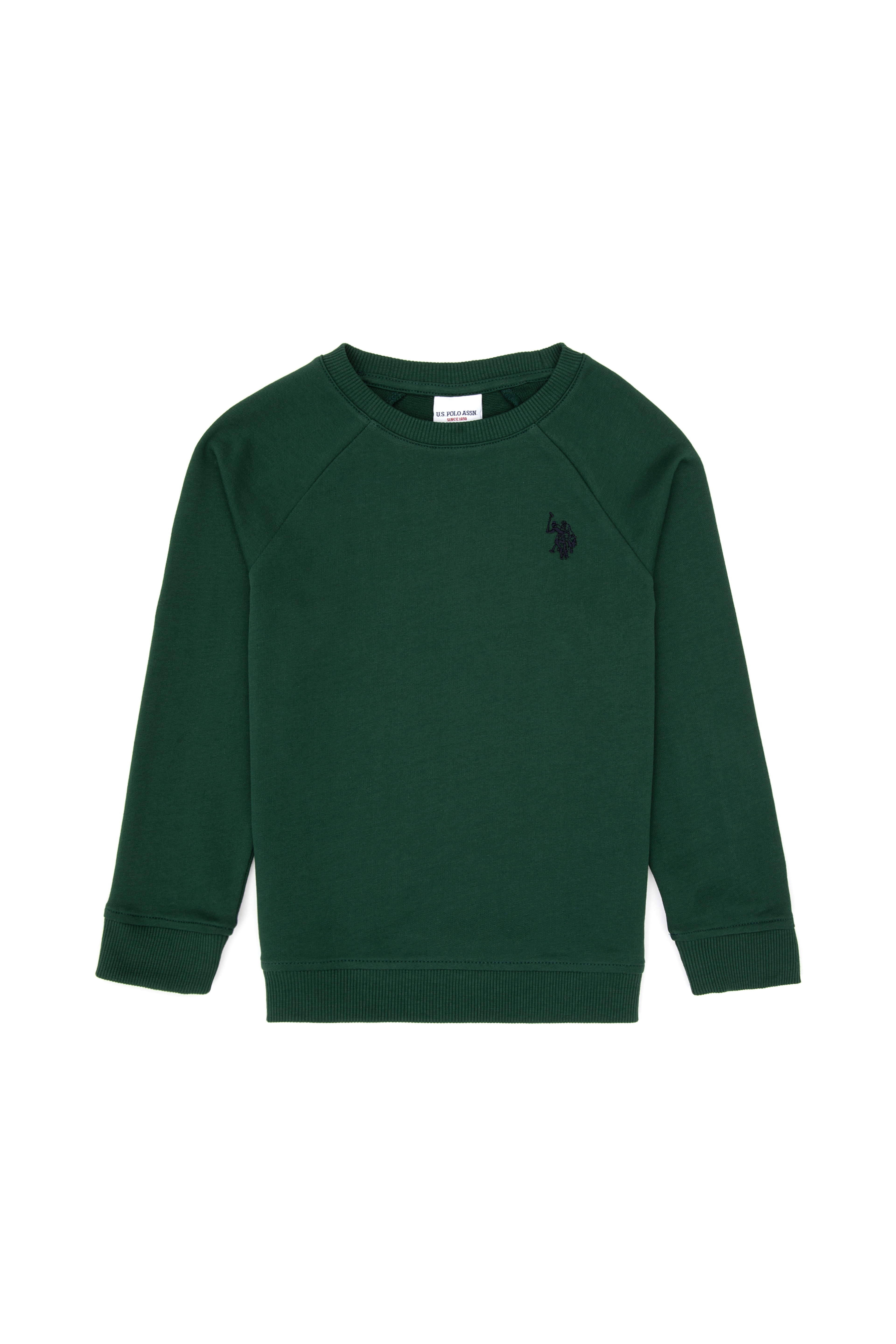 Erkek Çocuk Koyu Yeşil Basic Bisiklet Yaka Sweatshirt - Image 5