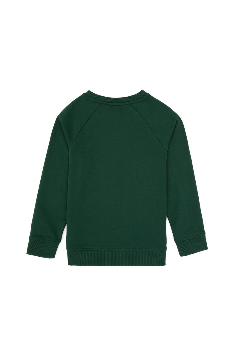 Erkek Çocuk Koyu Yeşil Basic Bisiklet Yaka Sweatshirt - 50313832067