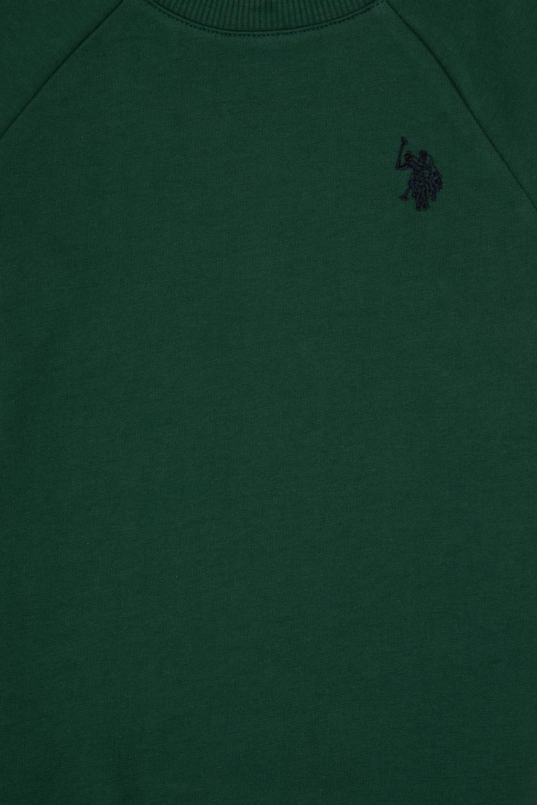 Erkek Çocuk Koyu Yeşil Basic Bisiklet Yaka Sweatshirt - 50313832067