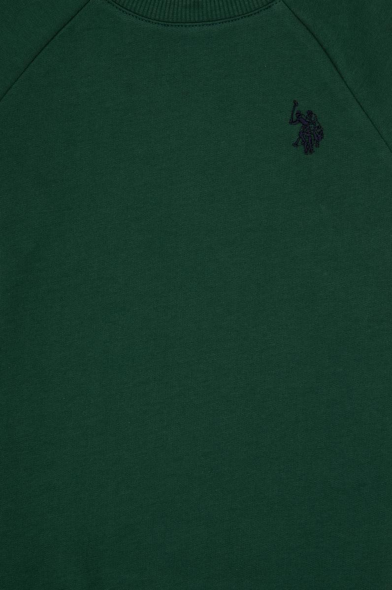 Erkek Çocuk Koyu Yeşil Basic Bisiklet Yaka Sweatshirt