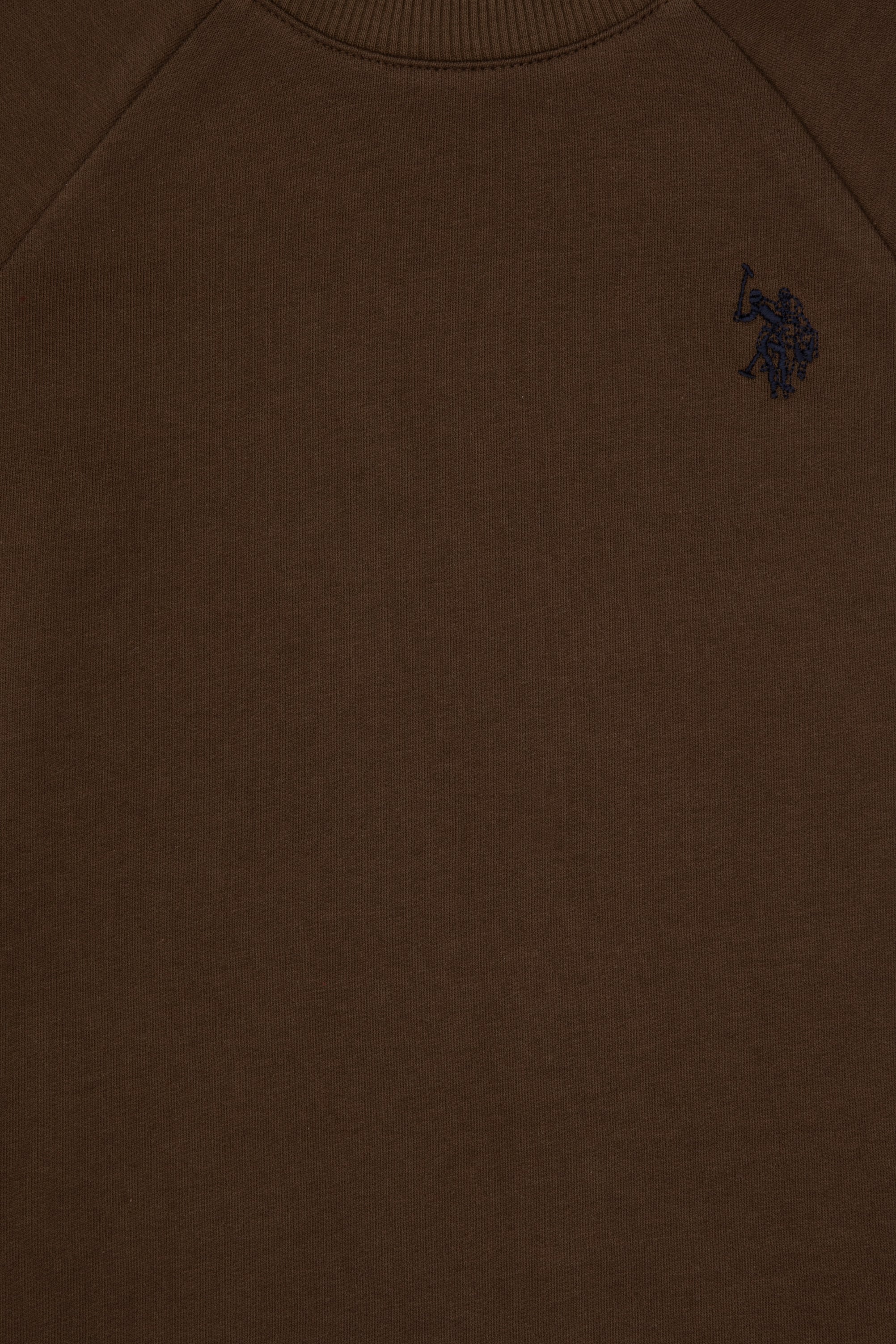 Erkek Çocuk Kahverengi Basic Bisiklet Yaka Sweatshirt