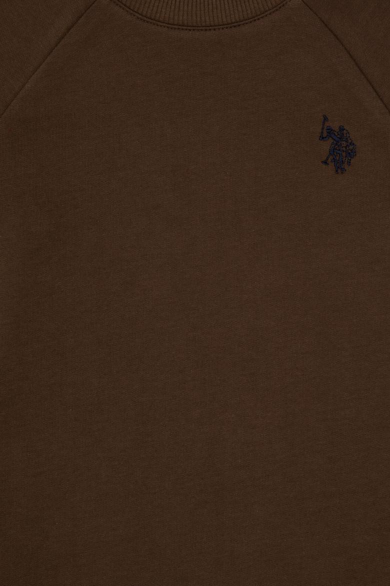 Erkek Çocuk Kahverengi Basic Bisiklet Yaka Sweatshirt - 50313832053