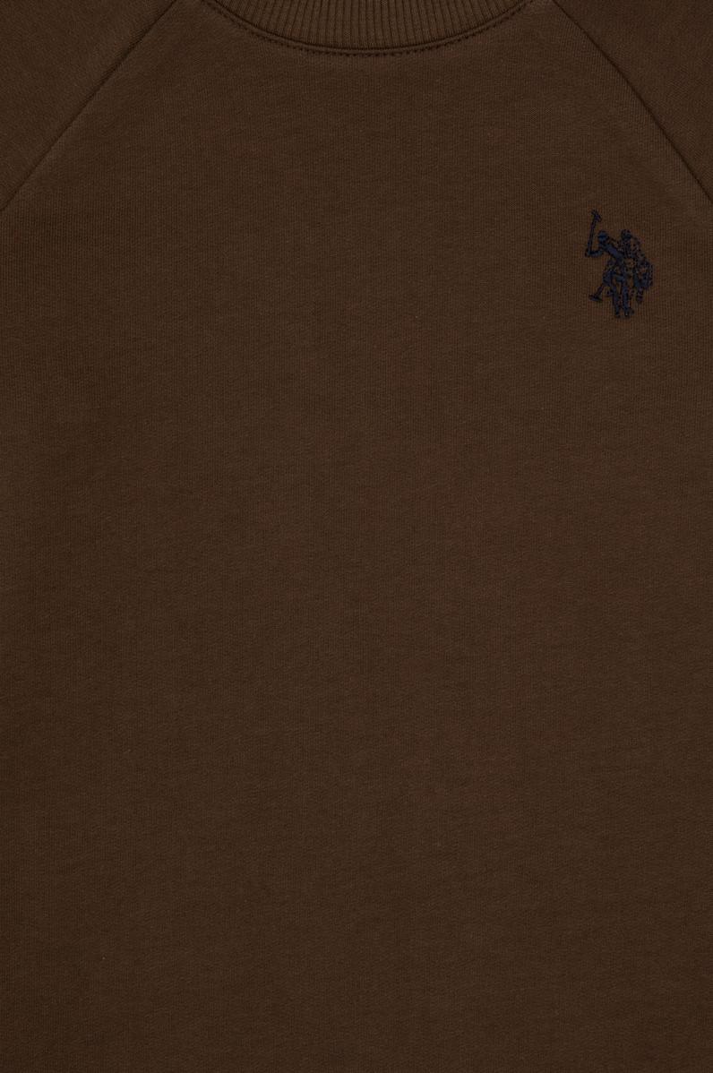 Erkek Çocuk Kahverengi Basic Bisiklet Yaka Sweatshirt