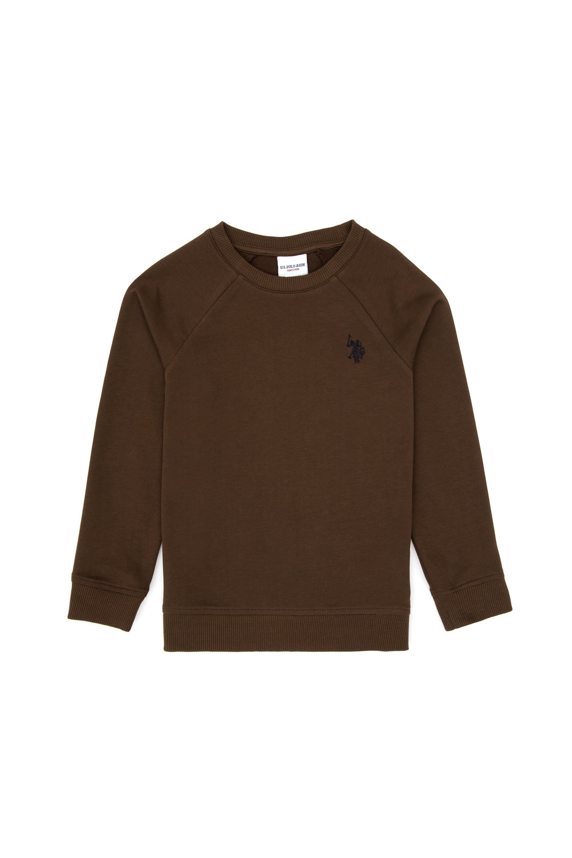 Erkek Çocuk Kahverengi Basic Bisiklet Yaka Sweatshirt - Image 5