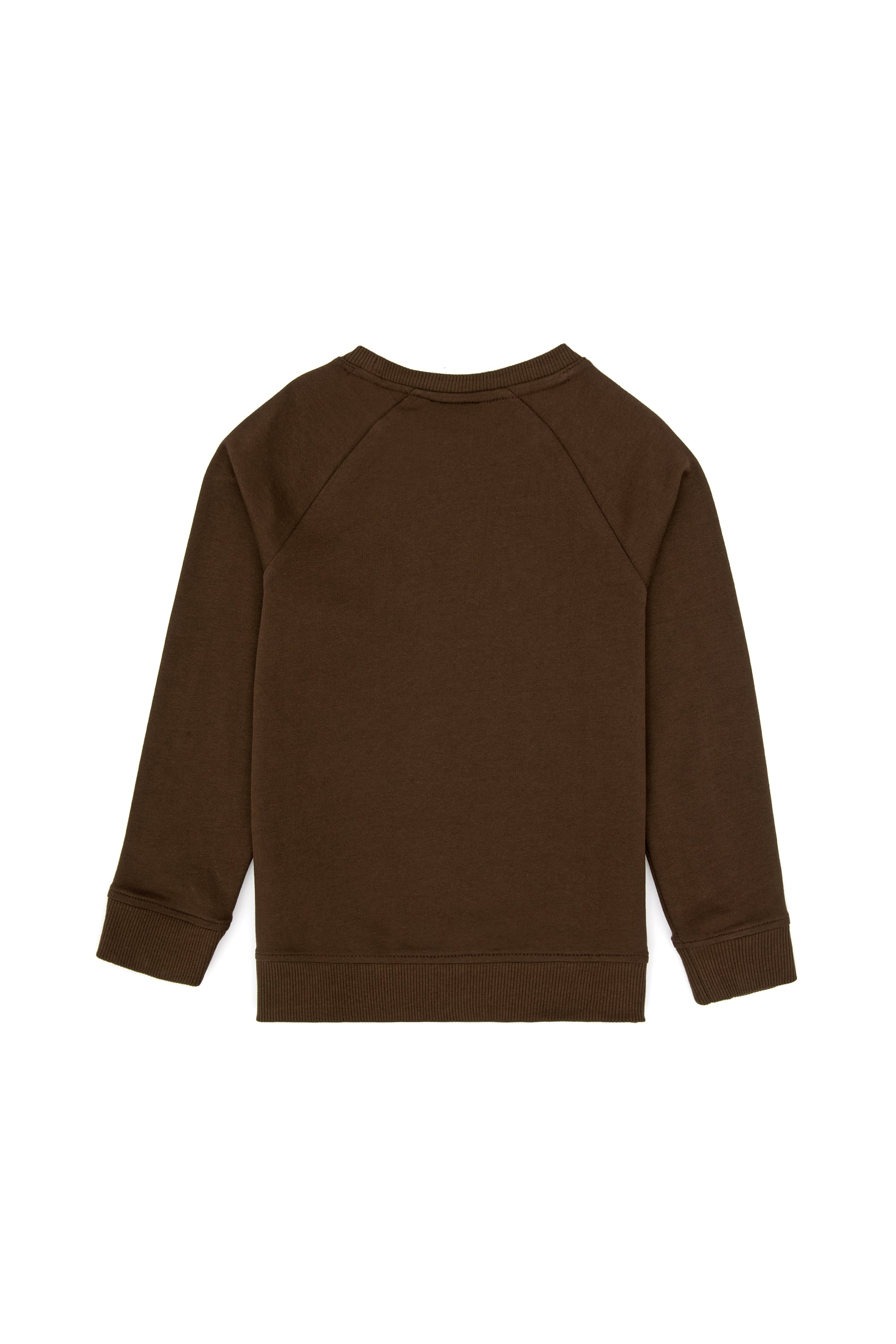 Erkek Çocuk Kahverengi Basic Bisiklet Yaka Sweatshirt