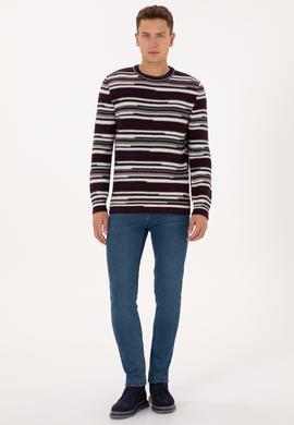 Erkek Comfort Fit Bisiklet Yaka Mürdüm Kazak - 50308332010