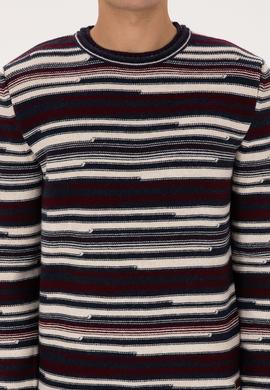 Erkek Comfort Fit Bisiklet Yaka Mürdüm Kazak - 50308332010